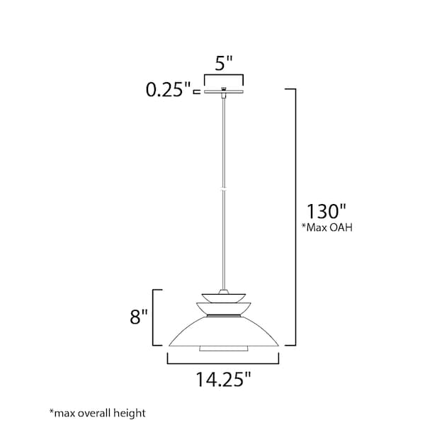 Nordic 1-Light 14.25 Wide Brushed Platinum Pendant Light